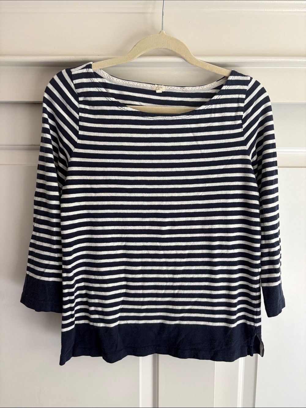 J. Crew Navy and White Striped Long-Sleeve Top
